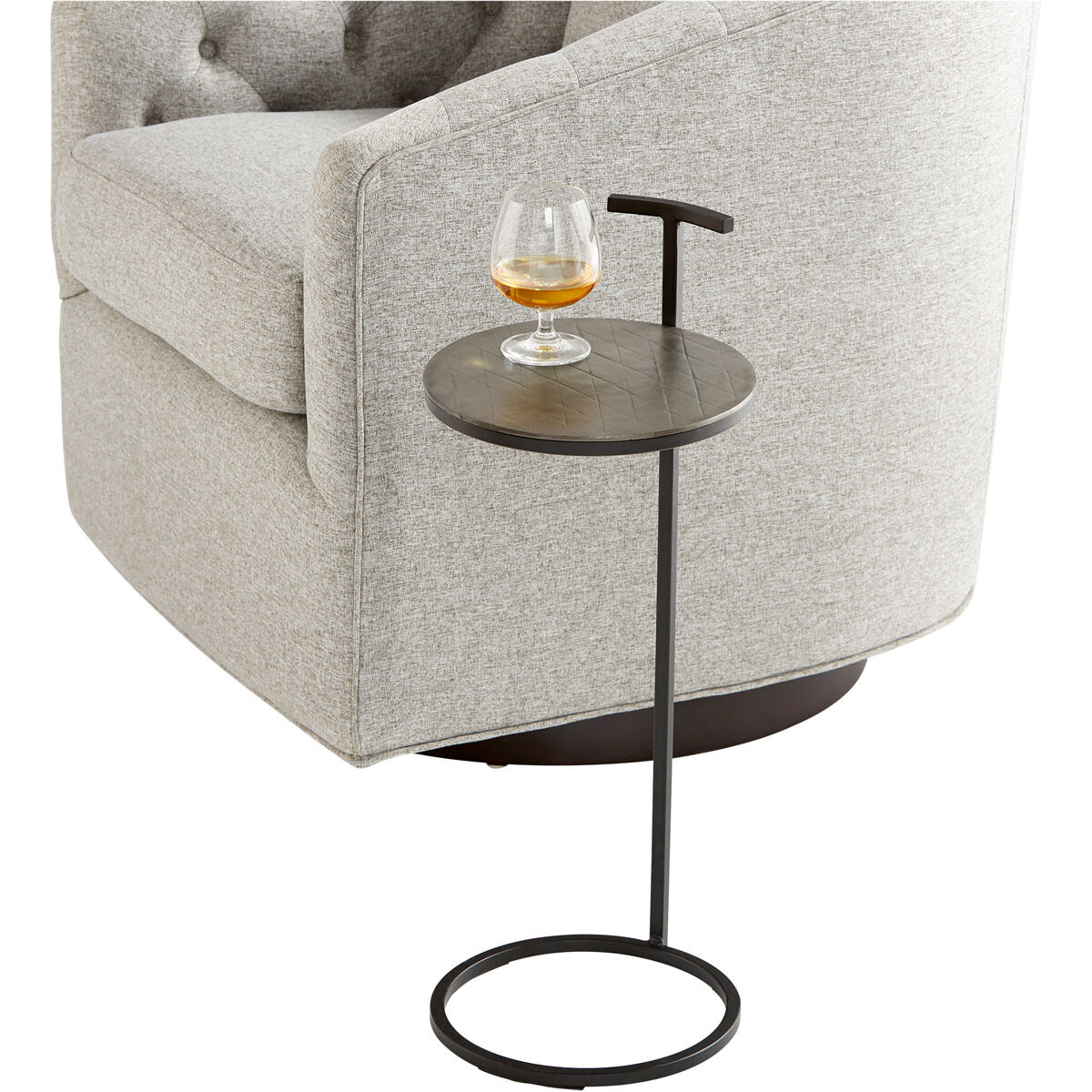 Audrey 10 inch Antique Brass And Black Side Table