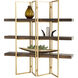 Marsina 69 X 64 inch Gold And Grey Etagere