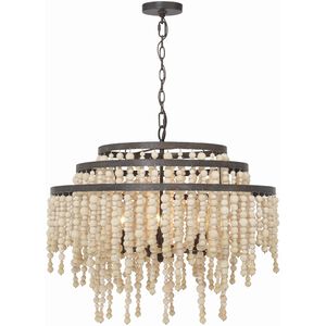 Poppy 6 Light 26.5 inch Forged Bronze Chandelier Ceiling Light