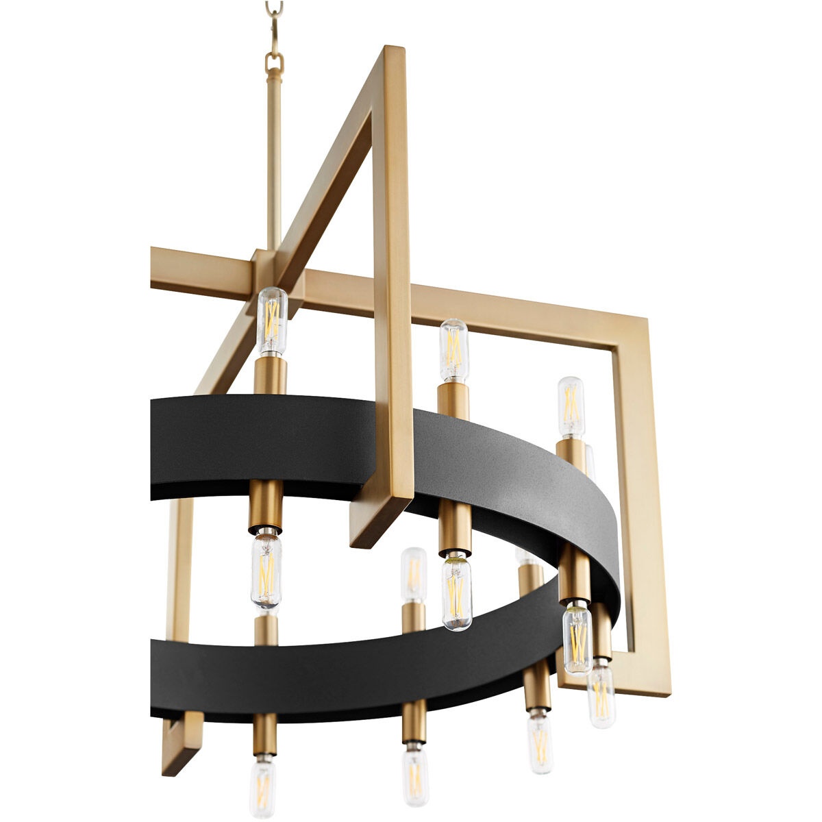 Archibald 24 Light 32 inch Noir and Aged Brass Chandelier Ceiling Light
