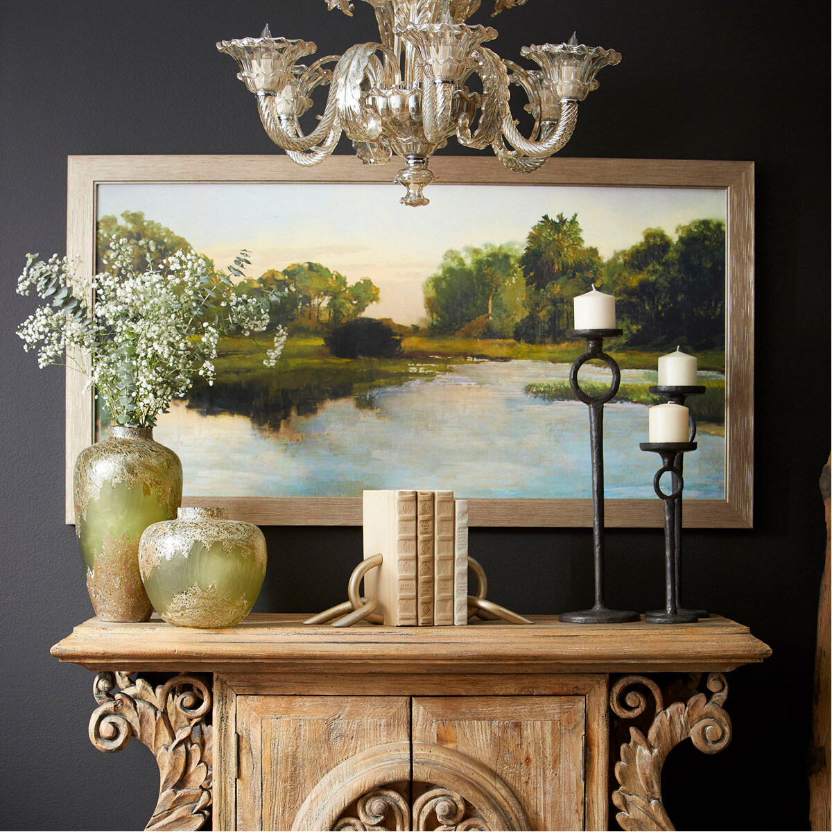 Goldie 6 inch Antique Silver Leaf Bookends