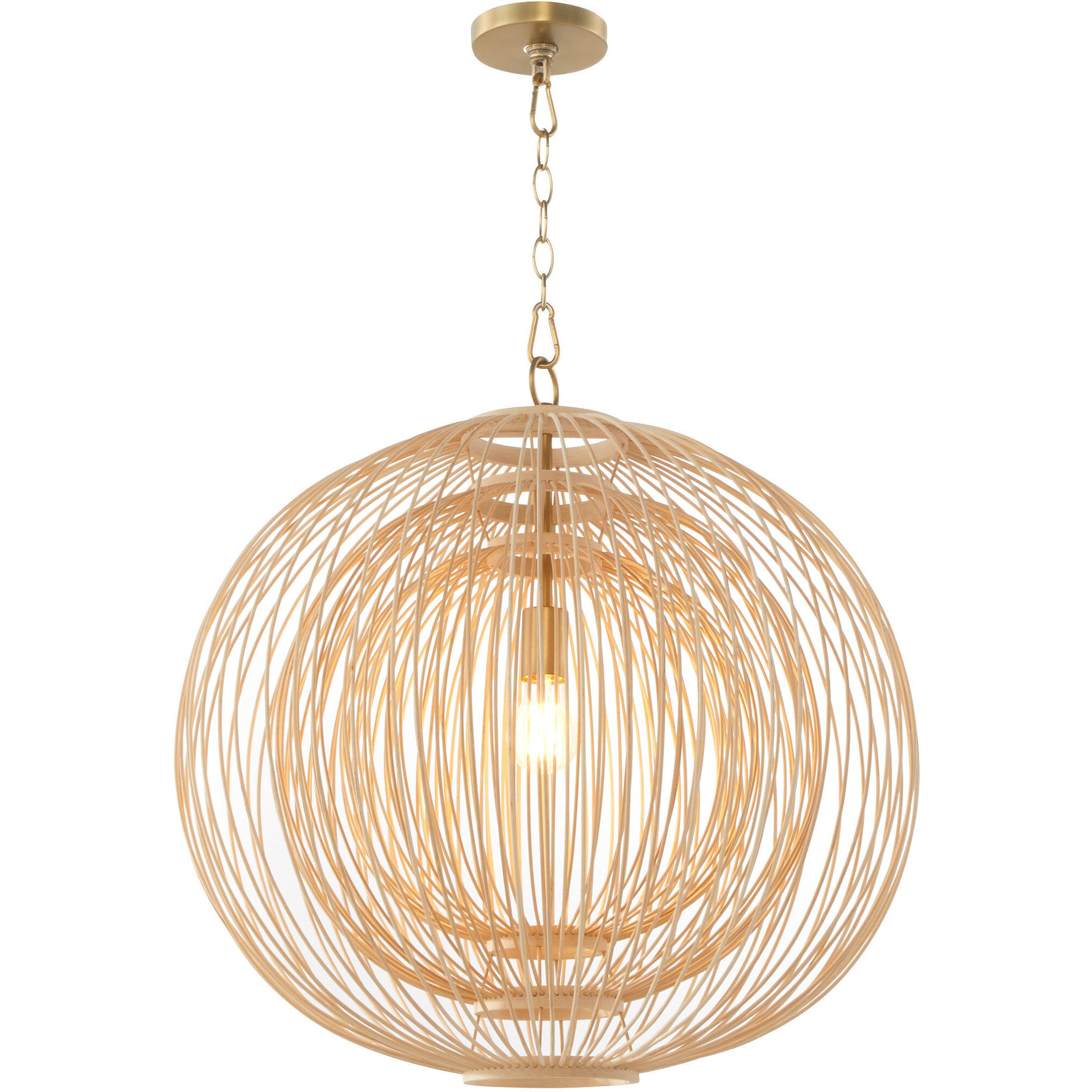 Terrae 1 Light 22 inch Aged Brass Pendant Ceiling Light, Round