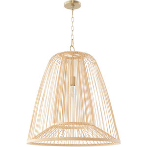 Terrae 1 Light 23.5 inch Aged Brass Pendant Ceiling Light, Bell