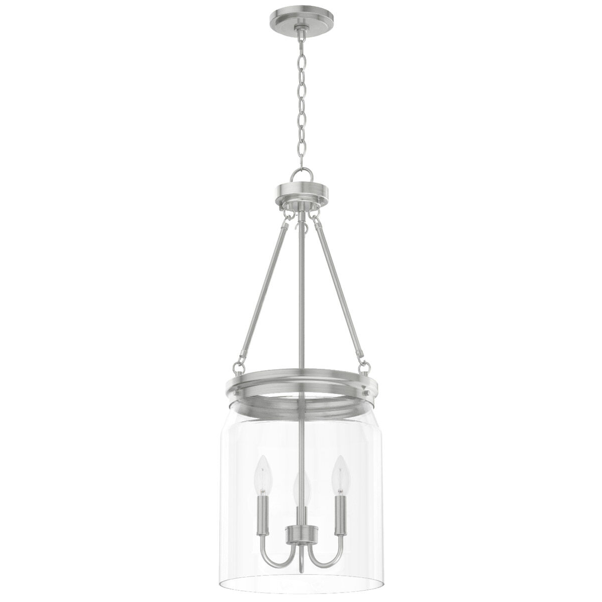 Devon Park 3 Light 12 inch Brushed Nickel Pendant Ceiling Light