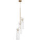 Trident 3 Light 9.75 inch Aged Brass Pendant Ceiling Light
