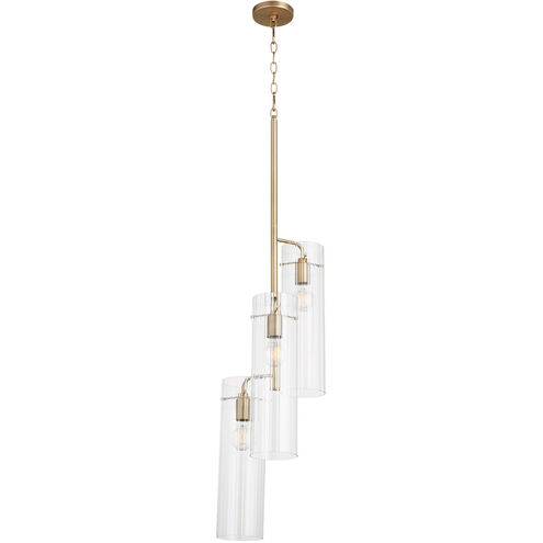 Trident 3 Light 9.75 inch Aged Brass Pendant Ceiling Light