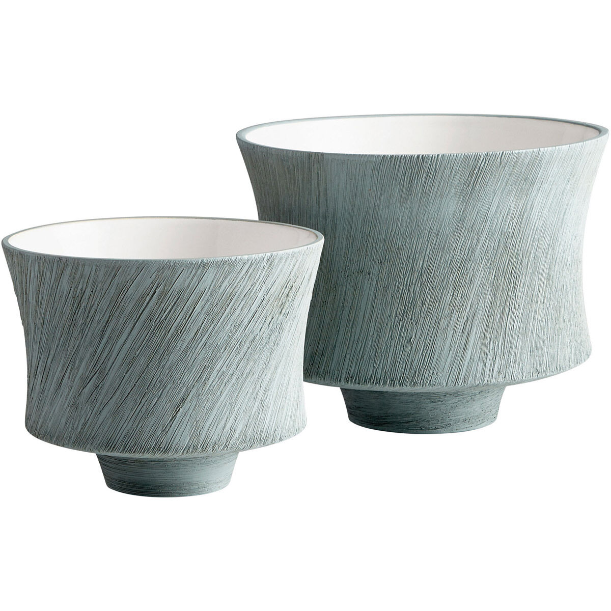 Selena Slab Oyster Blue Planter, Small