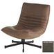 Eduarda Natural Grey Distressed Leather Arm Chair