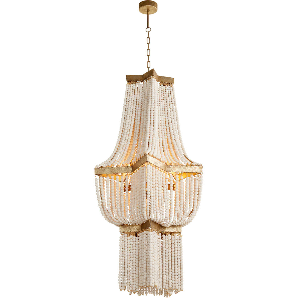 Estrella 3 Light 25 inch Tinted Gold Leaf Pendant Ceiling Light, Large