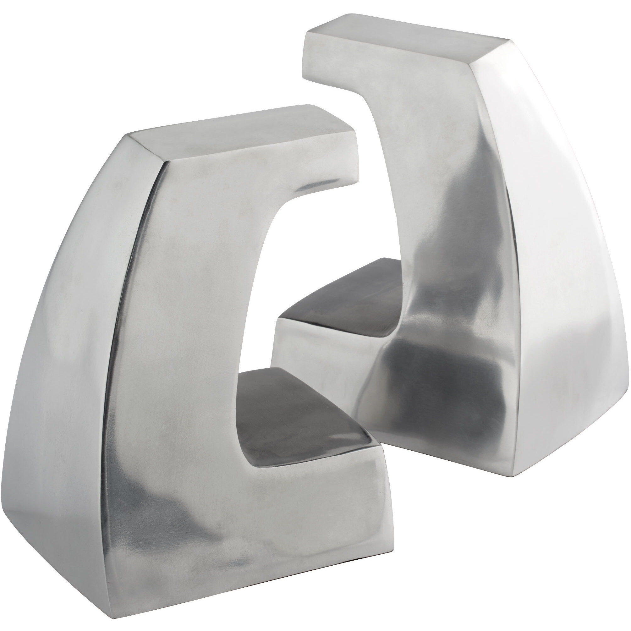 Apostrophe 6 X 5 inch Polished Aluminum Bookends