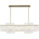 Othello 8 Light 47 inch Aged Brass Linear Chandelier Ceiling Light