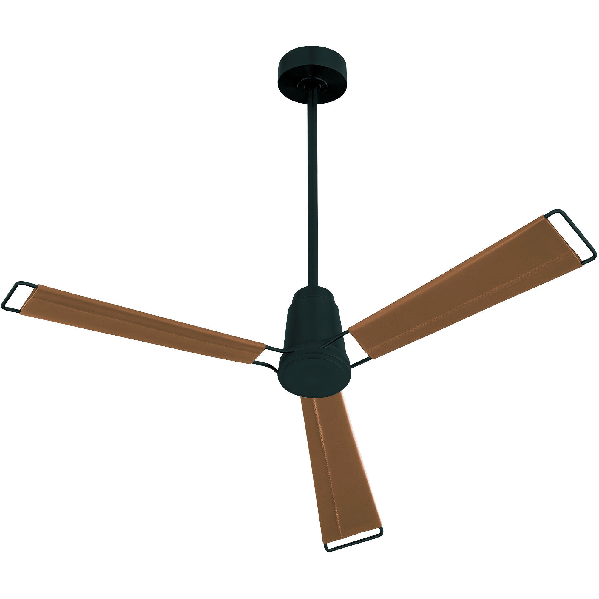 Zephyr 60 inch Black with Saddle Leather Blades Ceiling Fan