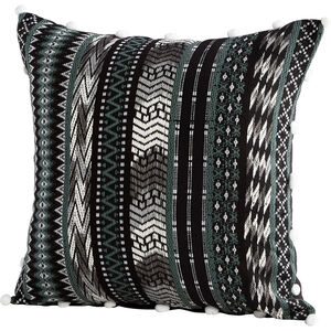 Ella 18 X 18 inch Green And Black Pillow Cover