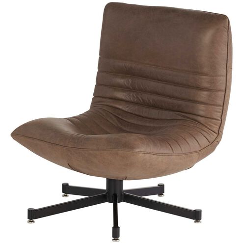 Eduarda Medium Brown Distressed Leather Arm Chair