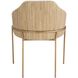 Menfis Brushed Gold and Light Tan Velour with Rattan Dining Chair