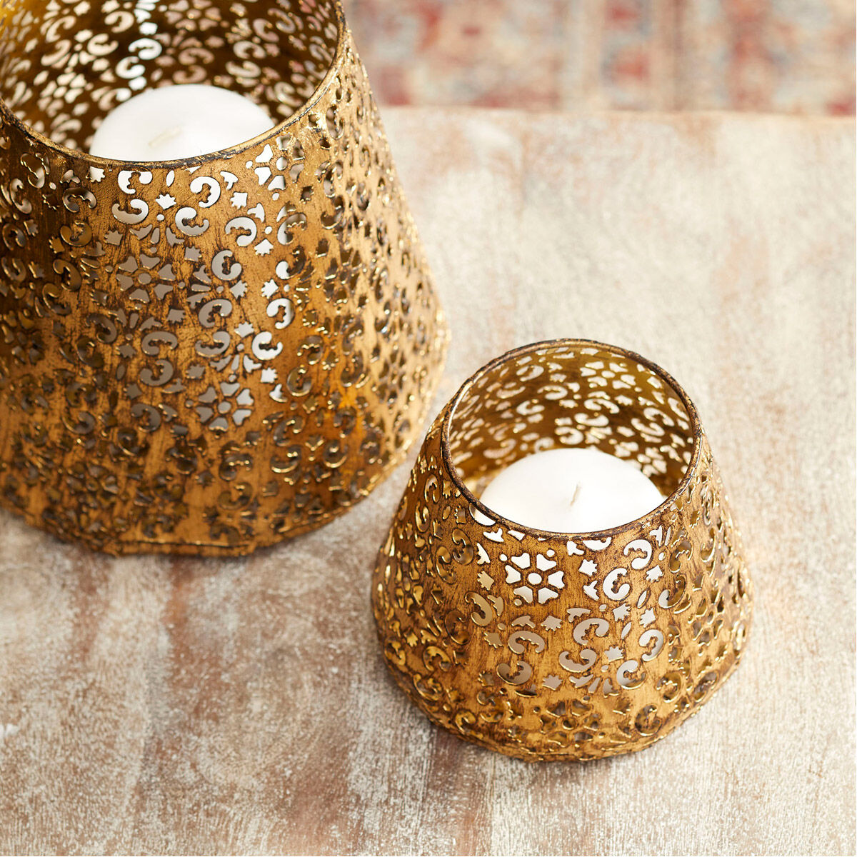 Filigree Antique Gold Container, Small