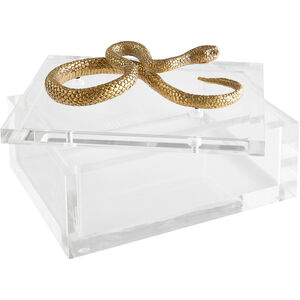 Snake 8.25 X 7 inch Clear and Brass Box