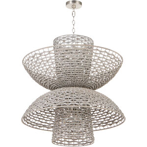 Masasa 6 Light 33 inch Pale Grey and Nickel Chandelier Ceiling Light
