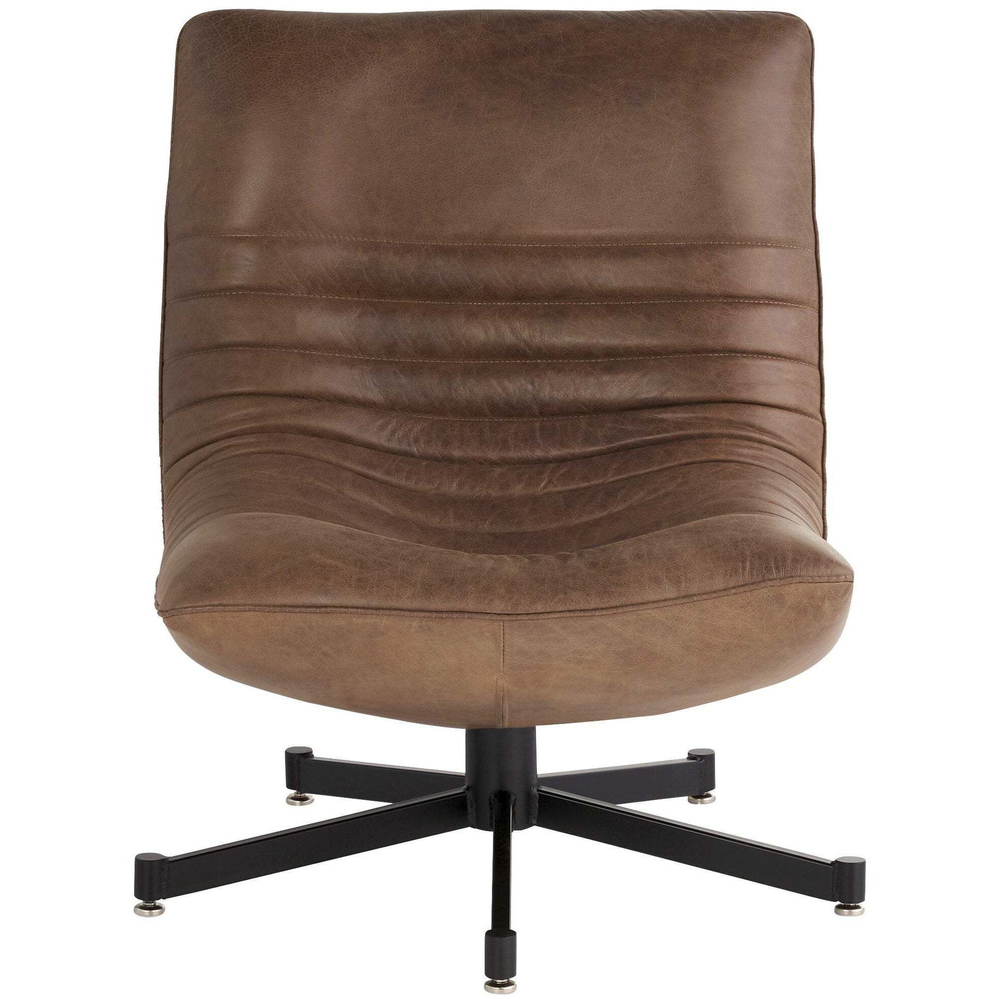 Eduarda Medium Brown Distressed Leather Arm Chair