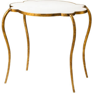 Flora 29 X 28 inch Gold/White Side Table