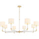 Hightower 8 Light 53.5 inch Clear and Aged Brass Chandelier Ceiling Light