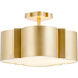 Wyatt 3 Light 16 inch Aged Brass Flush Mount Ceiling Light, Semi-Flush Convertible 