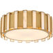 Volterra 4 Light 22 inch Aged Brass Flush Mount Ceiling Light