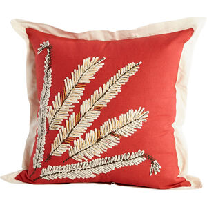 Ella 18 X 18 inch Red And White Pillow Cover