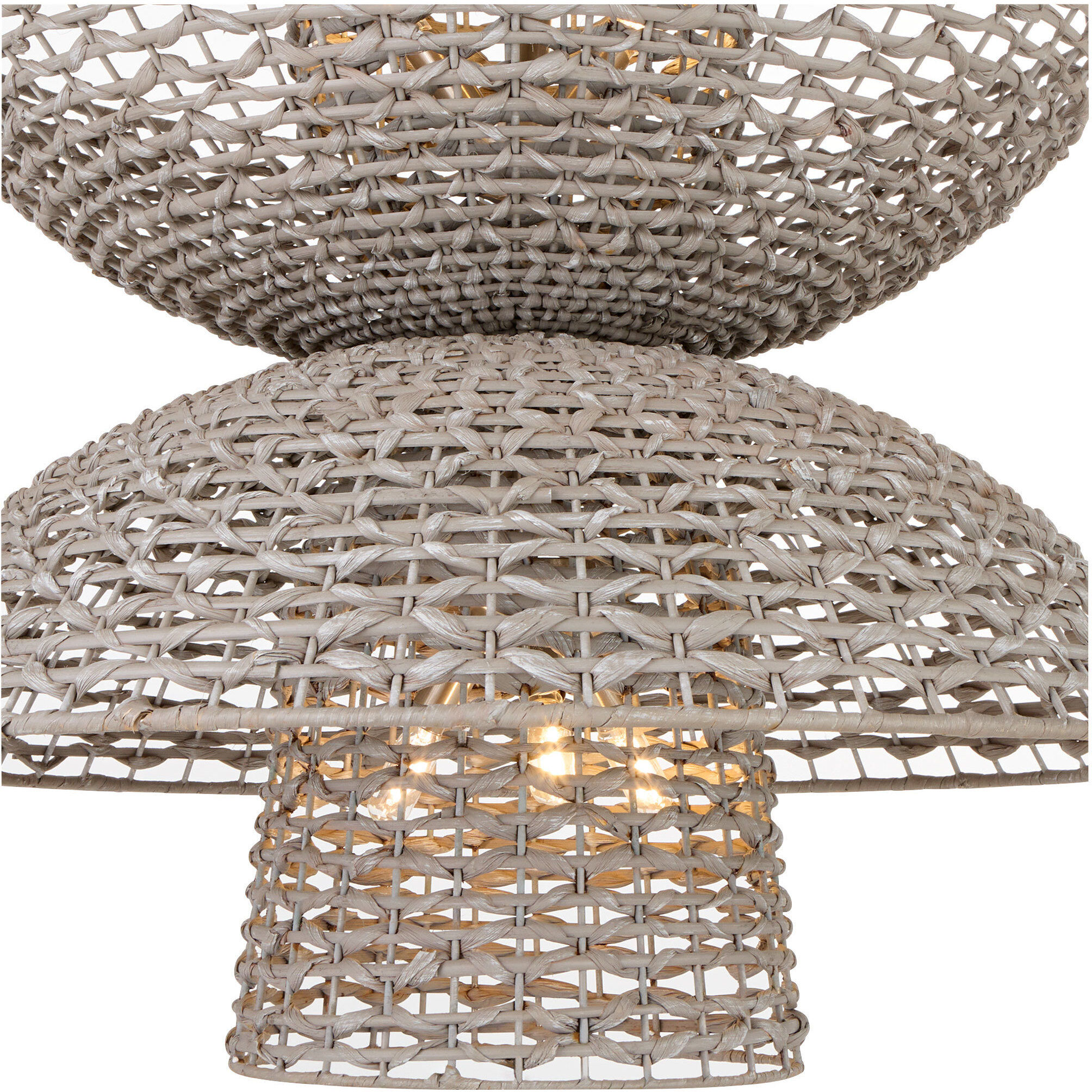 Masasa 6 Light 33 inch Pale Grey and Nickel Chandelier Ceiling Light