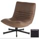 Eduarda Natural Black Distressed Leather Arm Chair