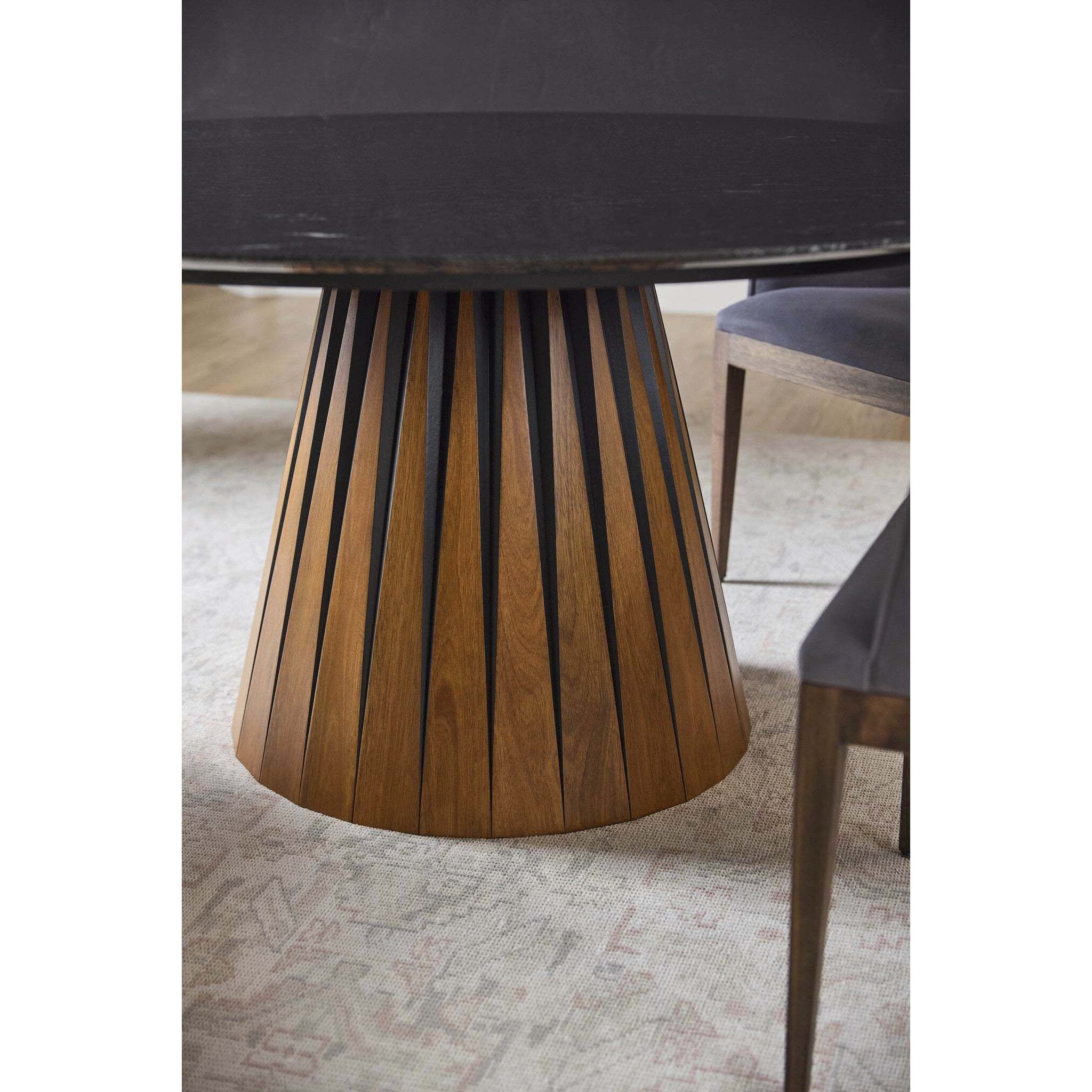 Bourbon 63 inch Medium Brown and Black Dining Table