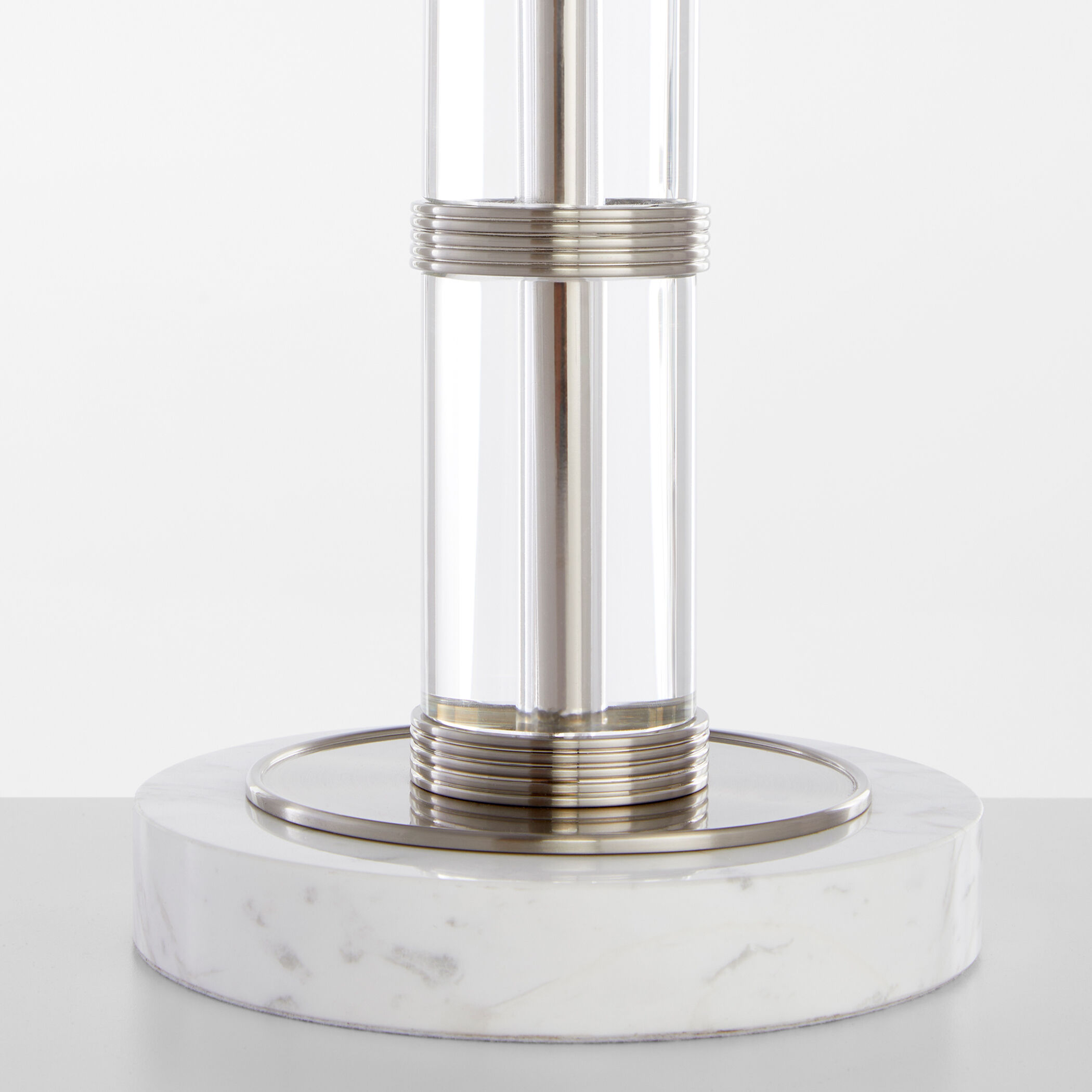 Silvia 33.25 inch 150.00 watt Polished Nickel and Acrylic with White Table Lamp Portable Light