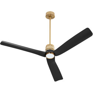 Levant 62 inch Aged Brass with Matte Black Blades Ceiling Fan