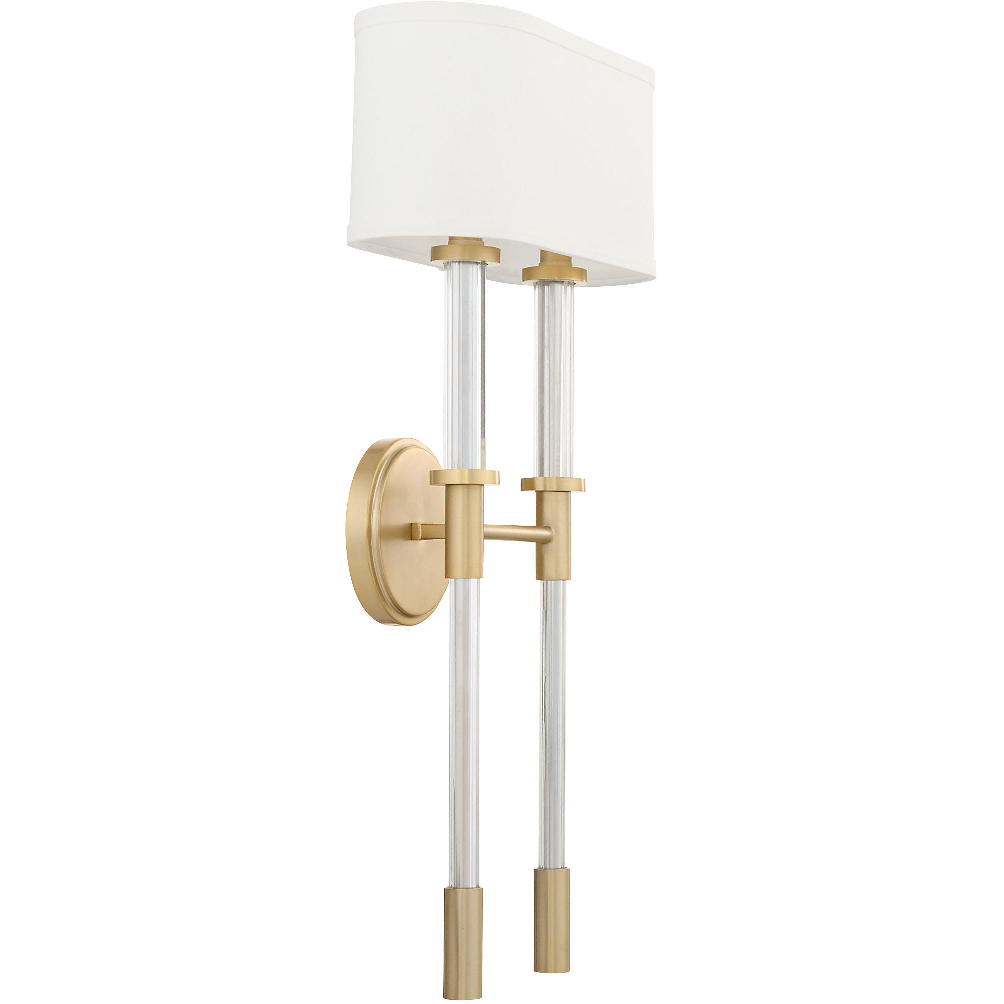 Hightower 2 Light 14.5 inch Clear and Aged Brass Wall Sconce Wall Light