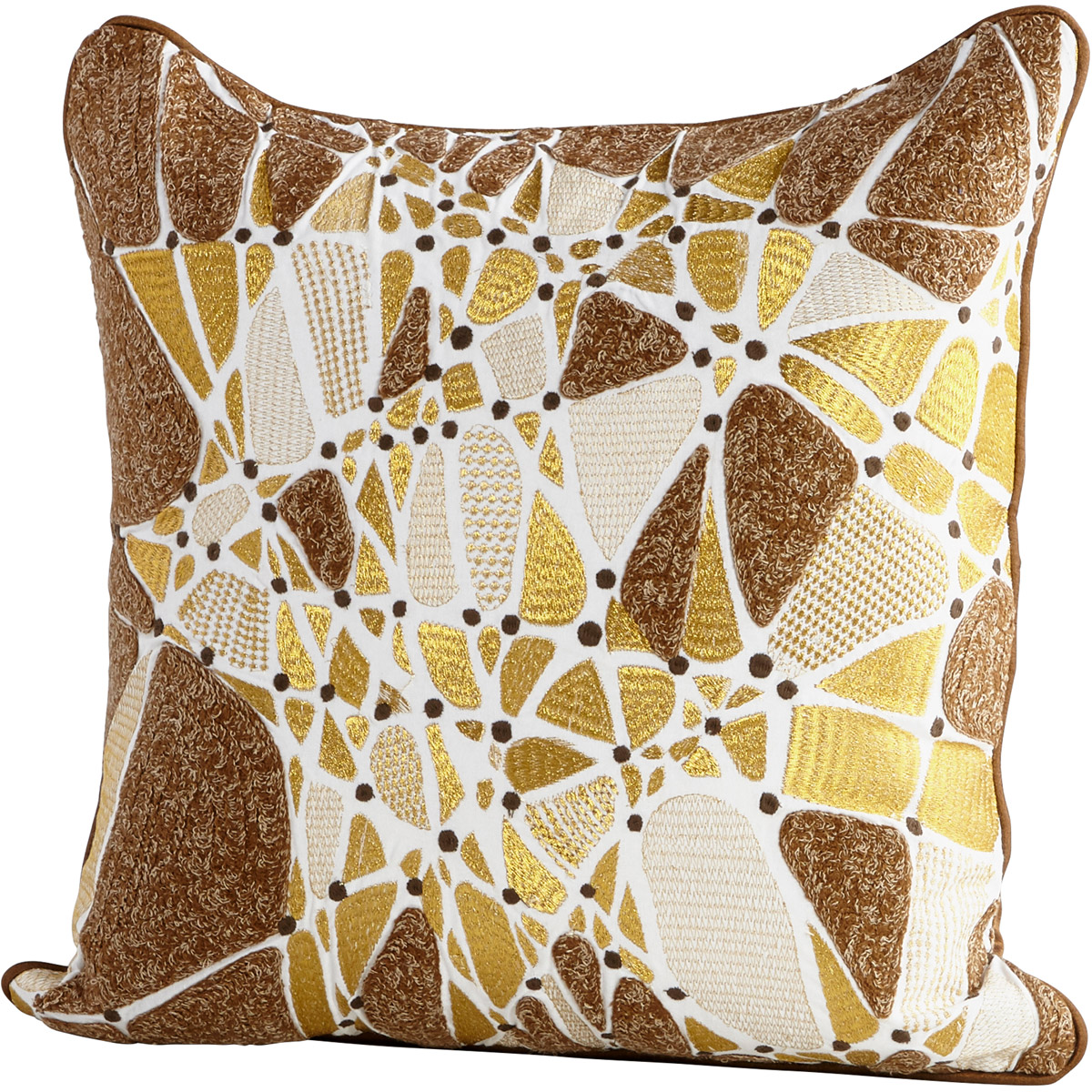 Ella 18 X 18 inch Brown And Bronze Pillow Cover