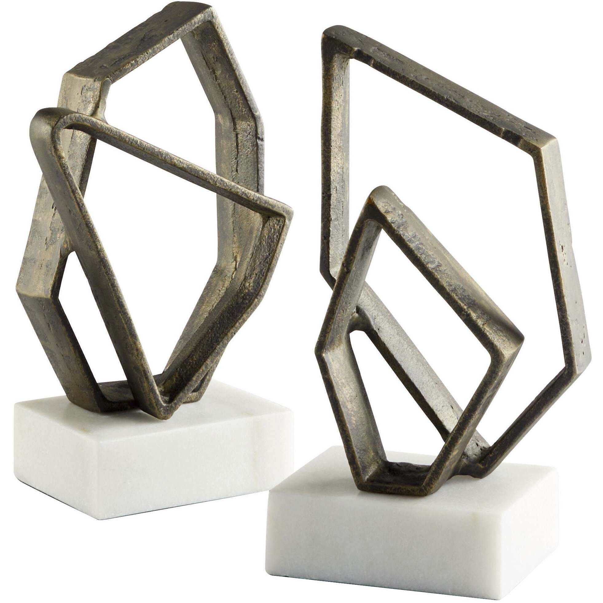 Euclid 4.5 X 3.5 inch Bronze and White Bookends