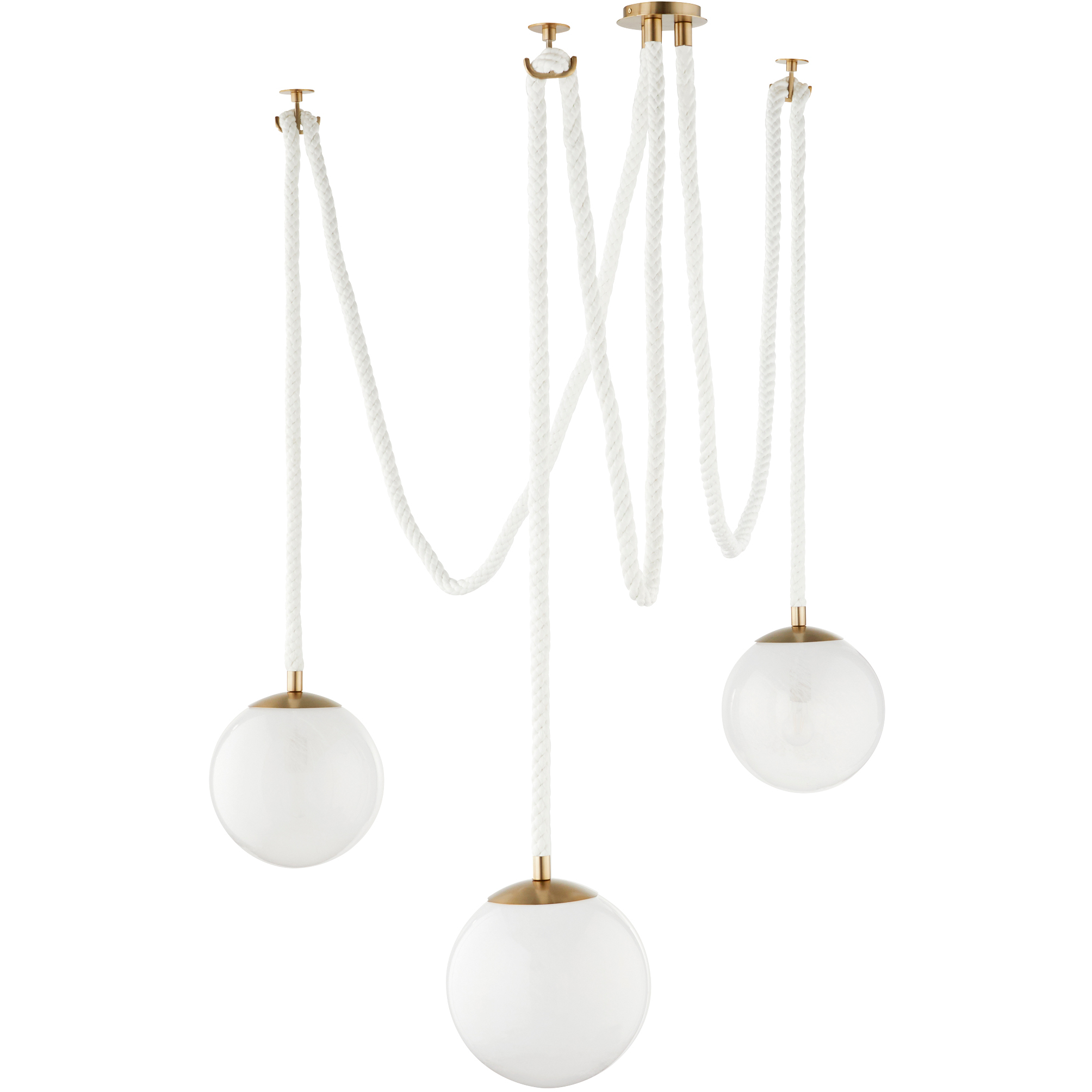 Rockport 3 Light 12 inch Aged Brass Pendant Ceiling Light