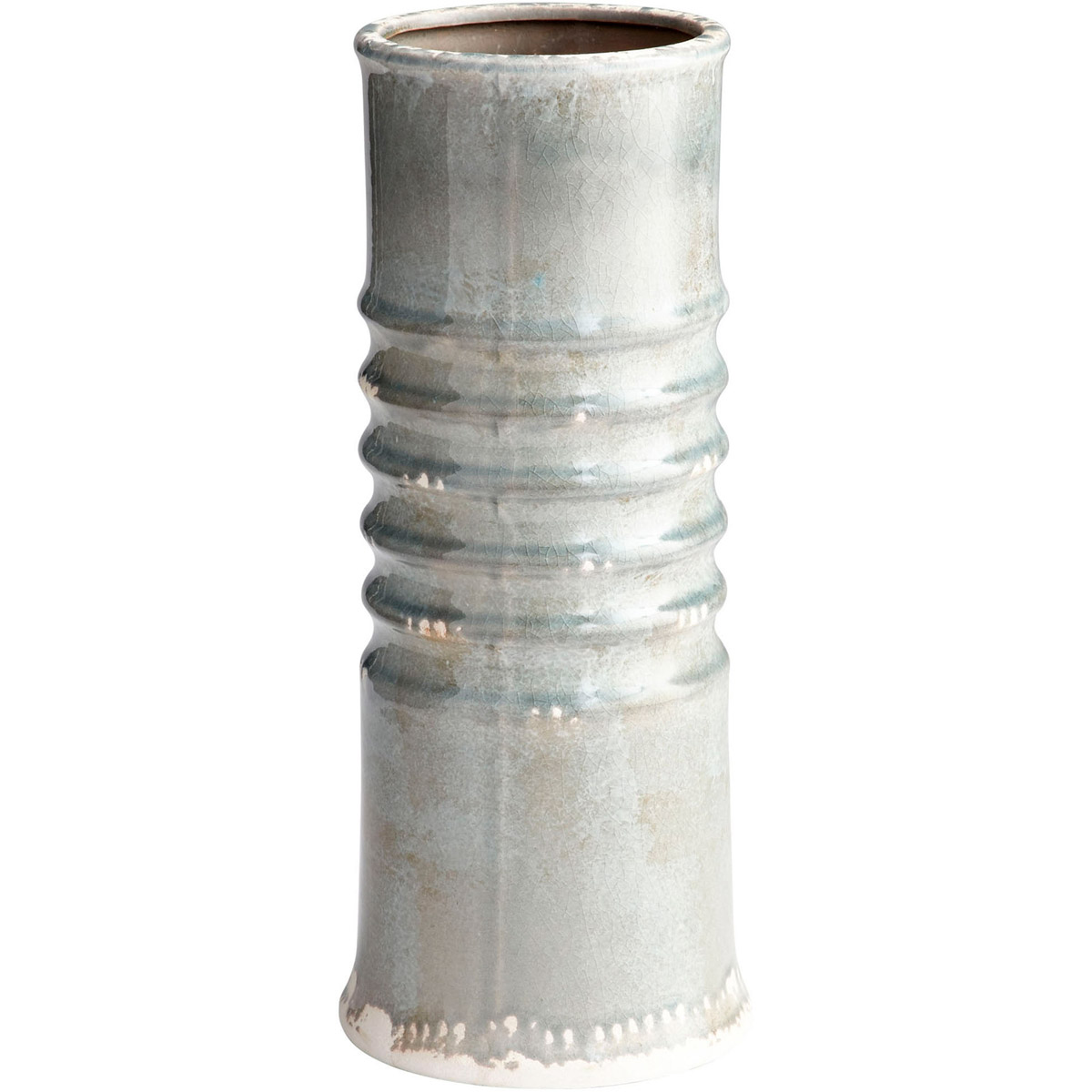 Accordion Green Crackle Planter, Small
