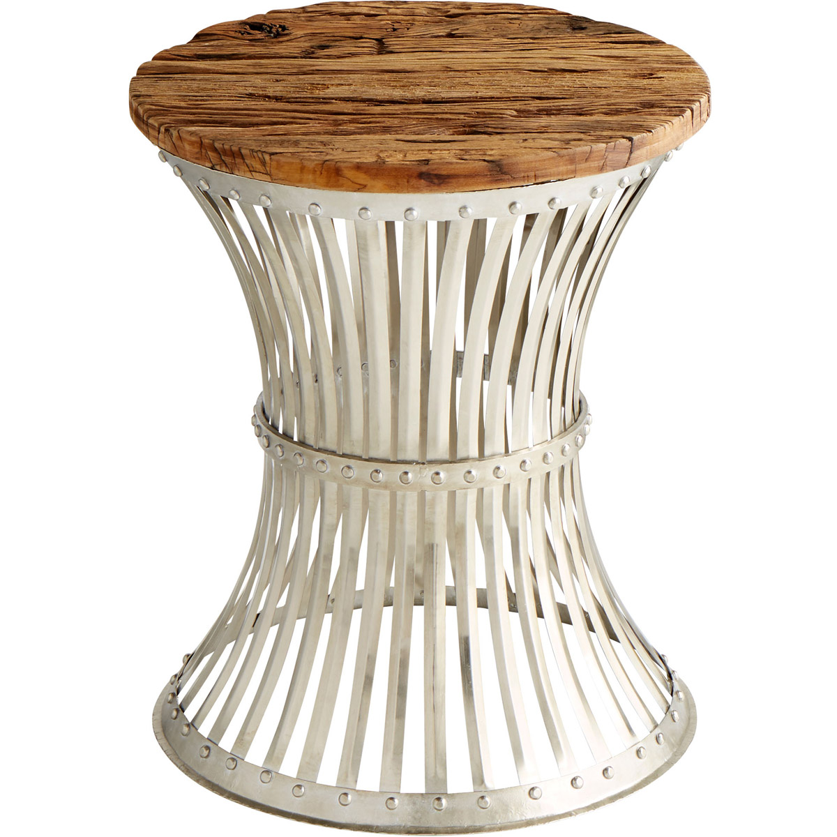 Dalton 20 inch Raw Iron And Natural Wood Side Table