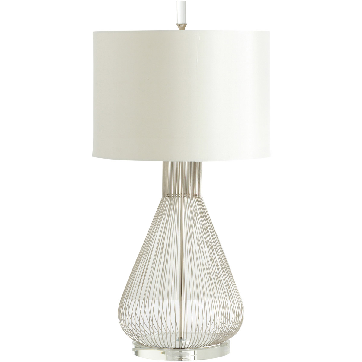 Whisked Fall 34 inch 100.00 watt Satin Nickel Table Lamp Portable Light