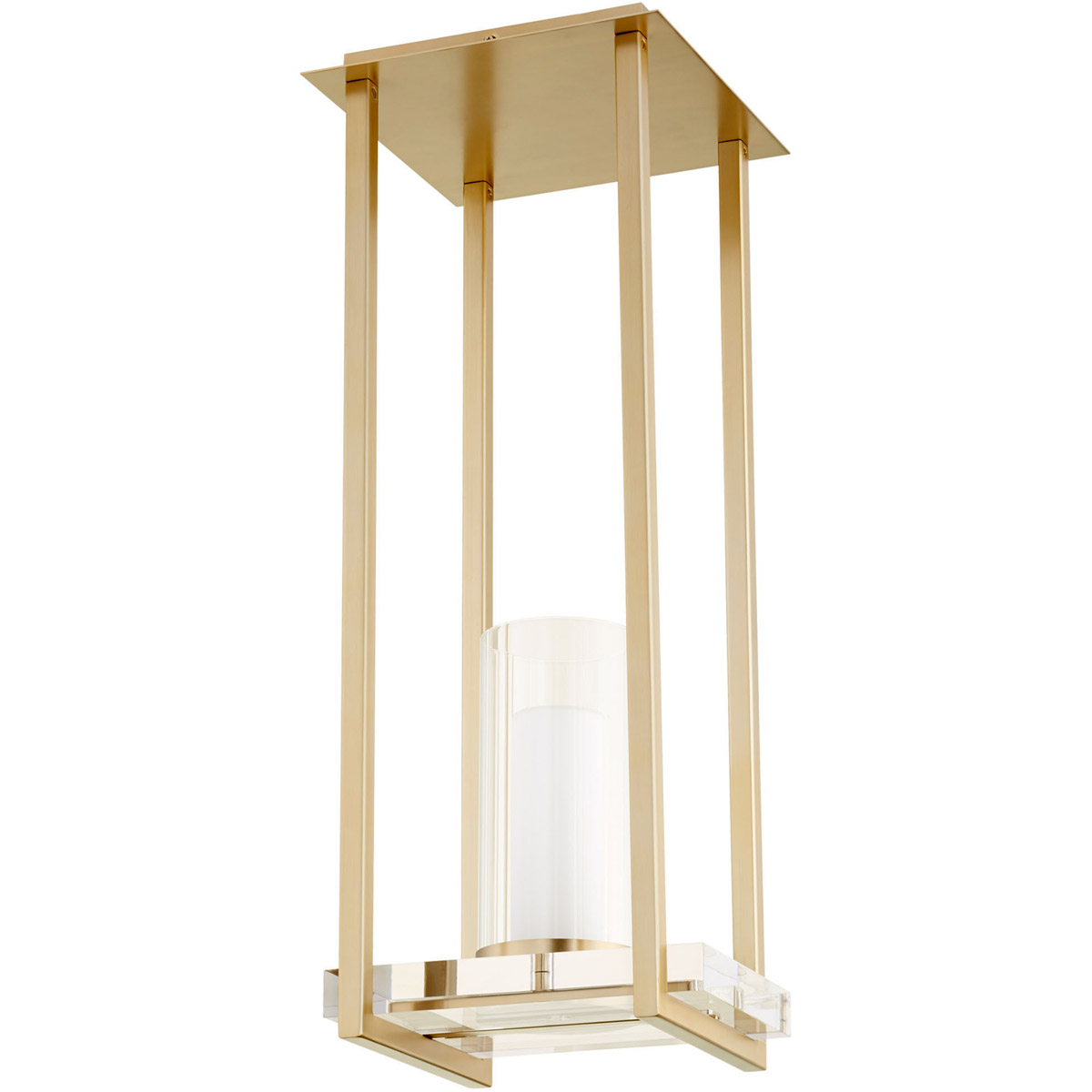 Orion 1 Light 11.5 inch Aged Brass Pendant Ceiling Light