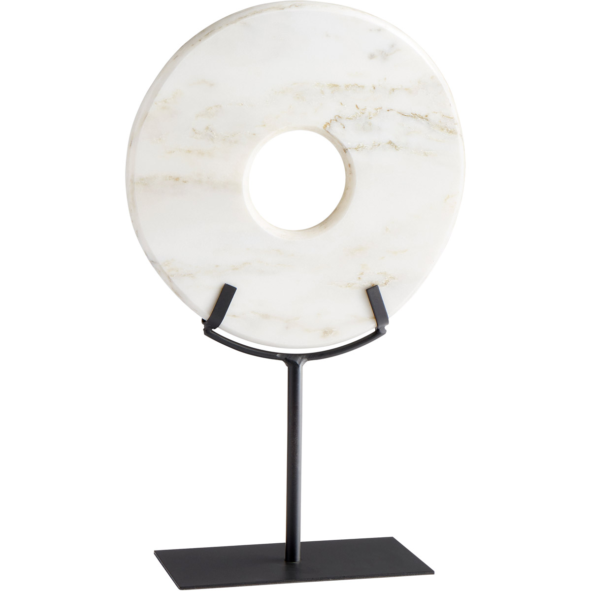 White Disk On Stand 17.25 X 10.5 inch Sculpture, Large