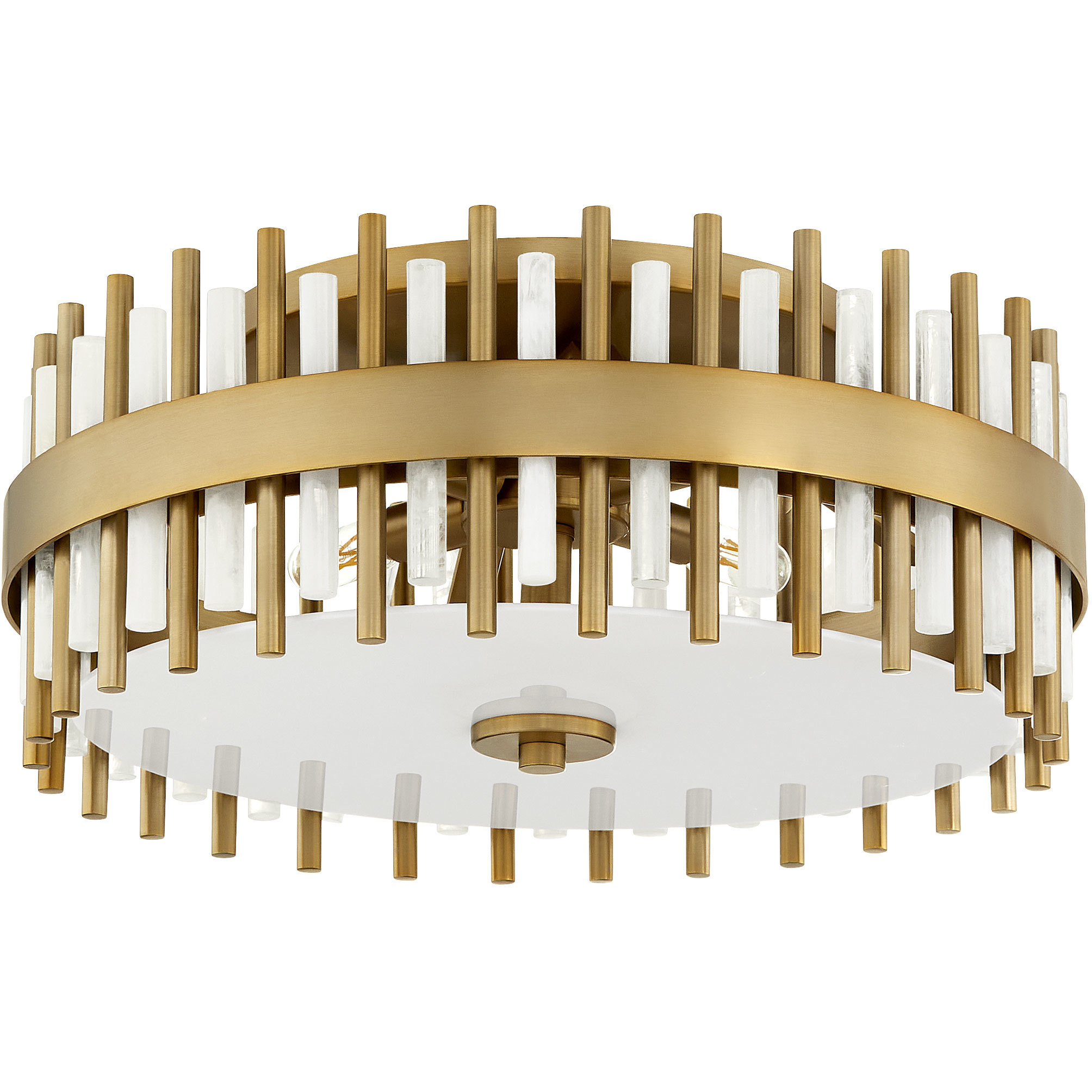 Cassio 4 Light 22 inch Aged Brass Flush Mount Ceiling Light