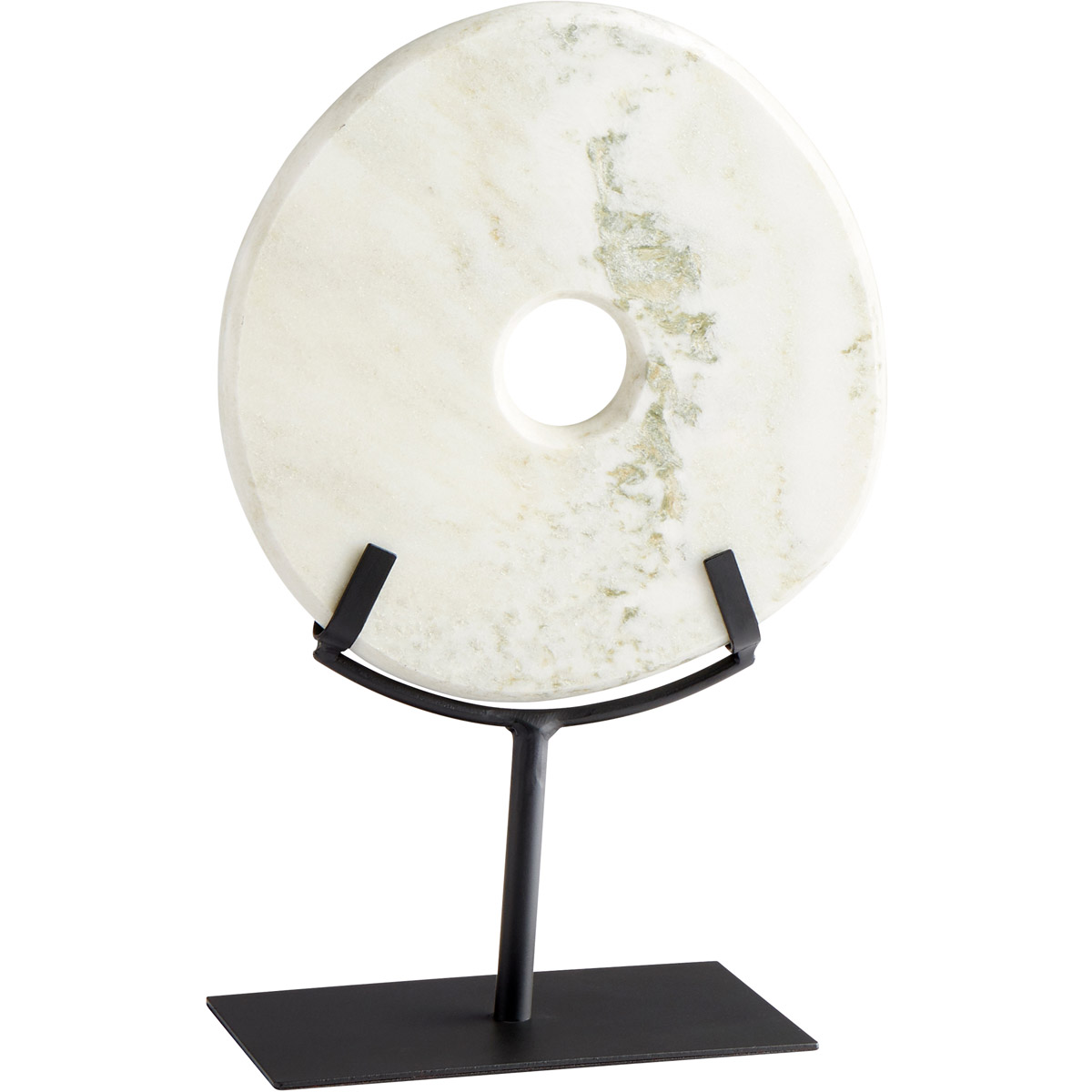 White Disk On Stand 13.5 X 9 inch Sculpture, Small