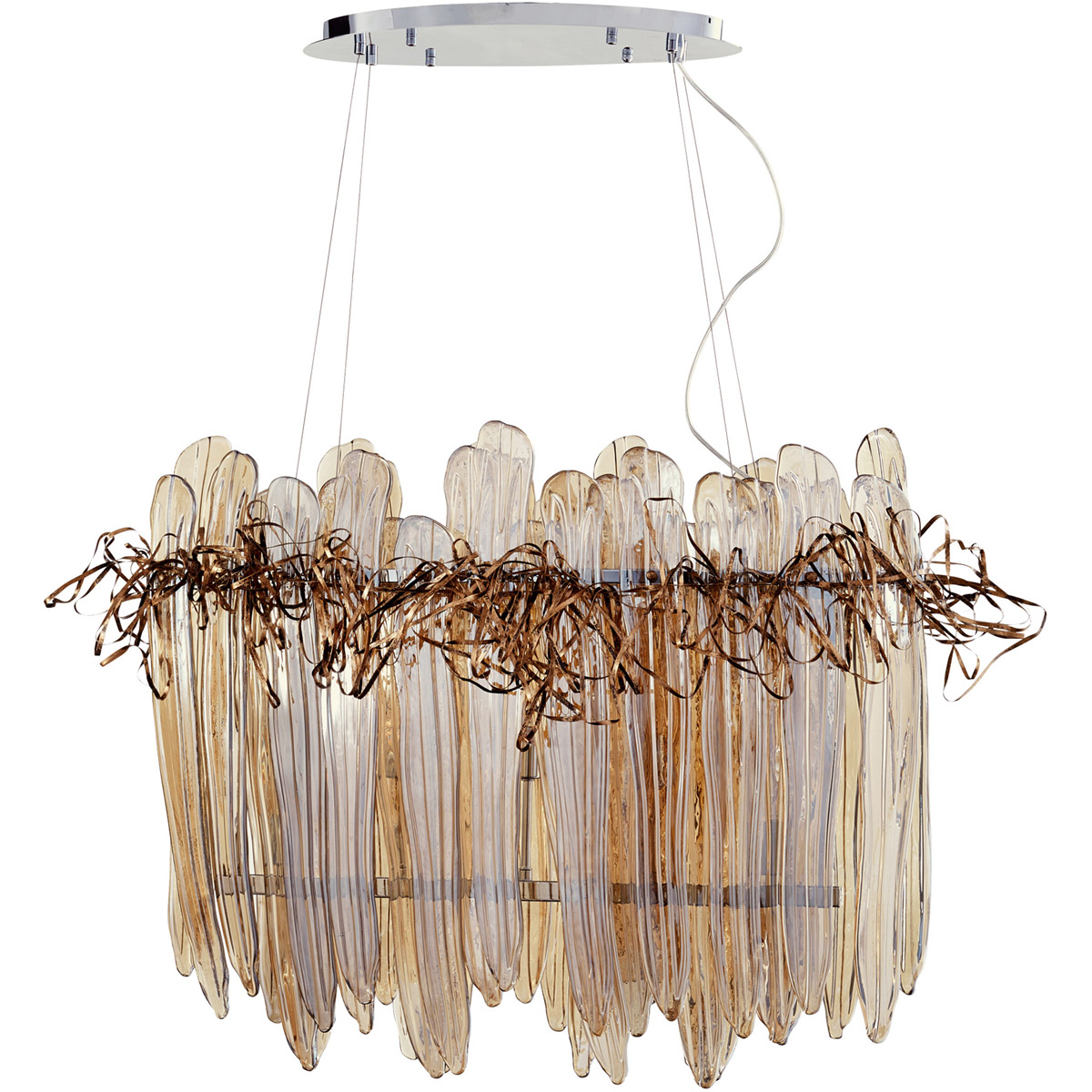 Thetis 5 Light 35.5 inch Chrome And Copper Island Light Ceiling Light