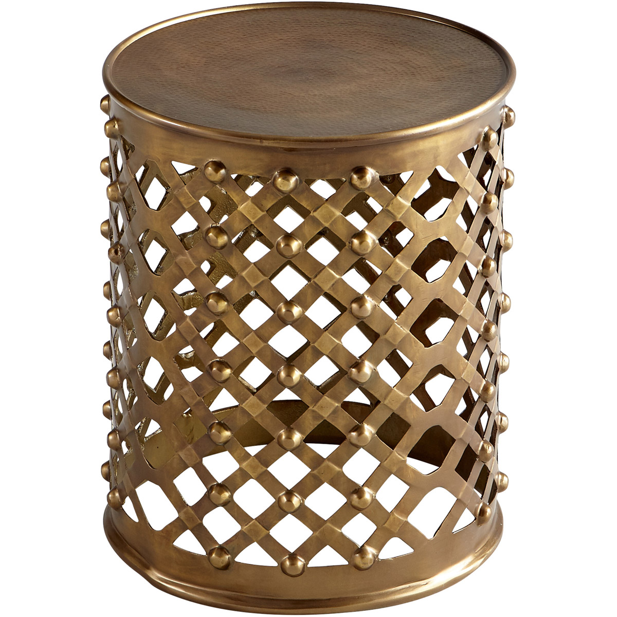 Alden 16.75 inch Brushed Brass Side Table