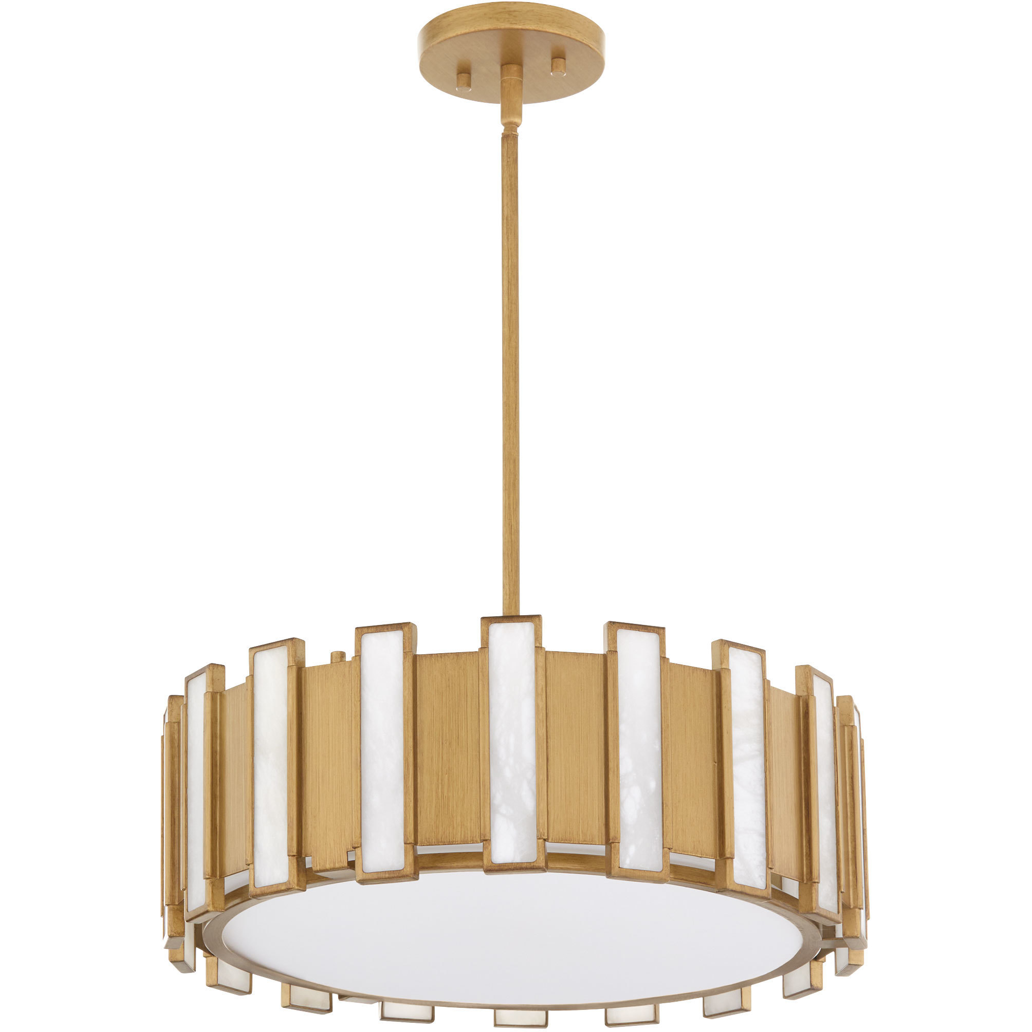 Volterra 4 Light 22 inch Aged Brass Pendant Ceiling Light