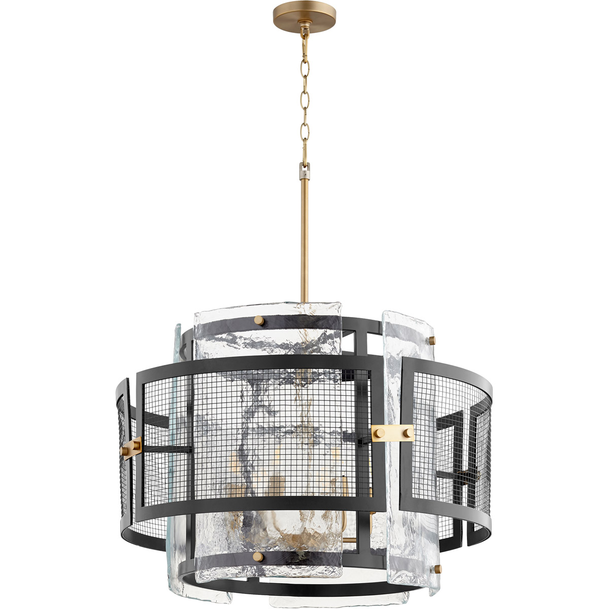 Panorama 6 Light 24 inch Noir/Aged Brass Chandelier Ceiling Light
