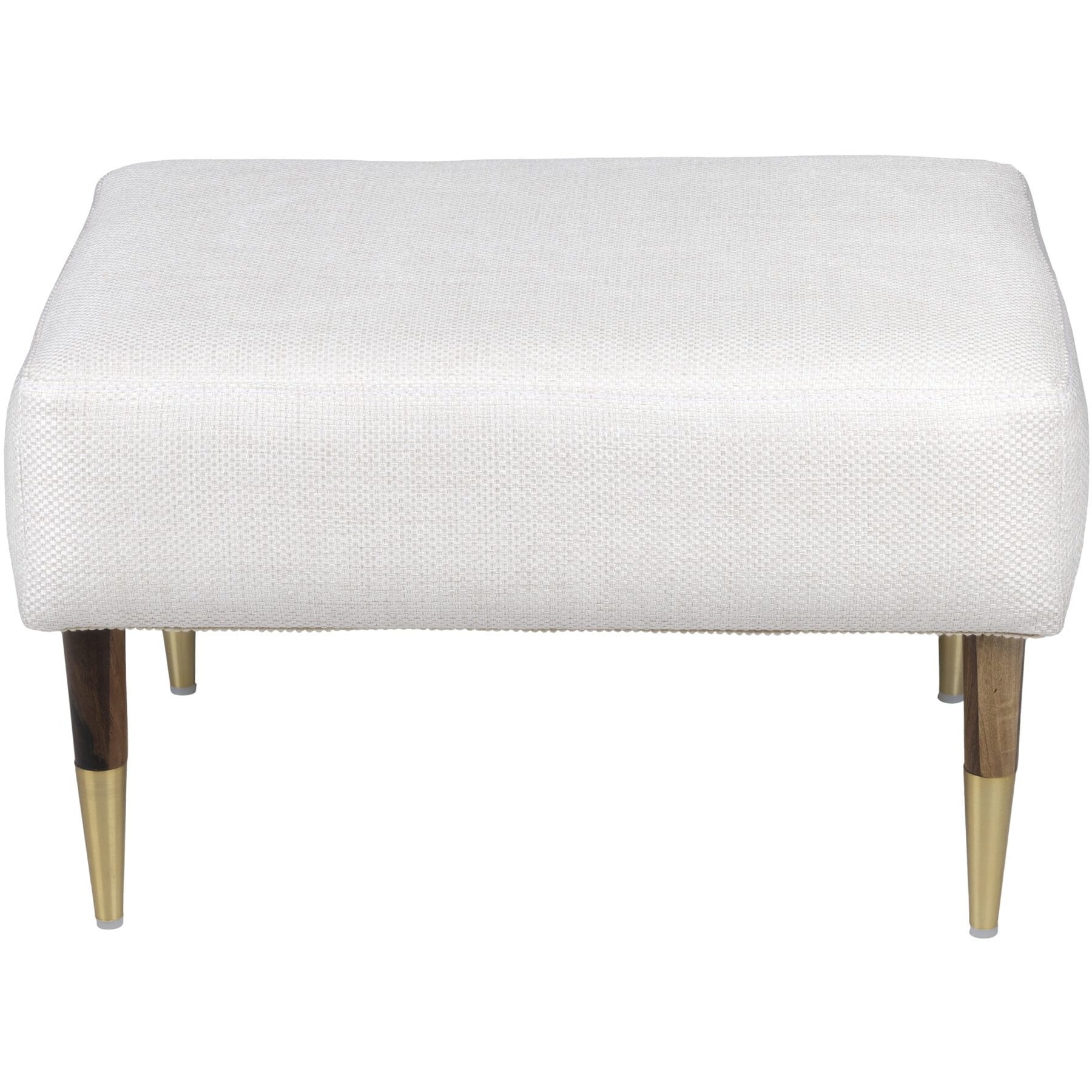 Oscar 13.25 inch Light Brown and Cream Ottoman