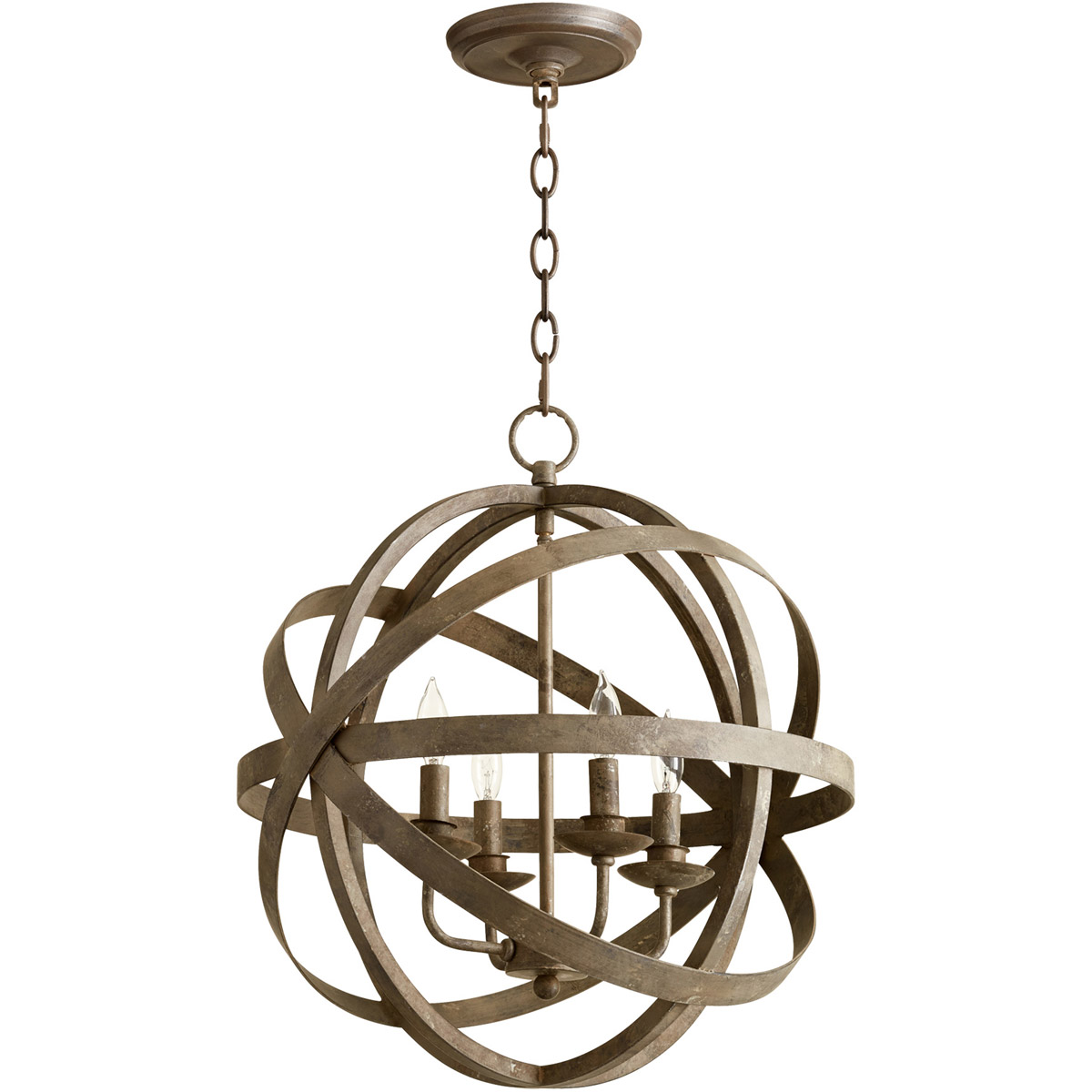 Gladwin 4 Light 18.25 inch Distressed Zinc Pendant Ceiling Light